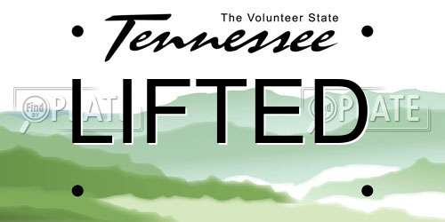 LIFTED Tennessee License Plate