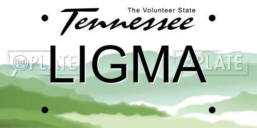 LIGMA Tennessee License Plate