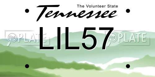 LIL57 Tennessee License Plate