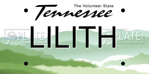 LILITH Tennessee License Plate