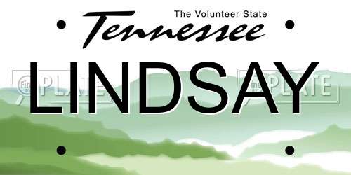 LINDSAY Tennessee License Plate