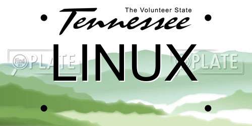 LINUX Tennessee License Plate