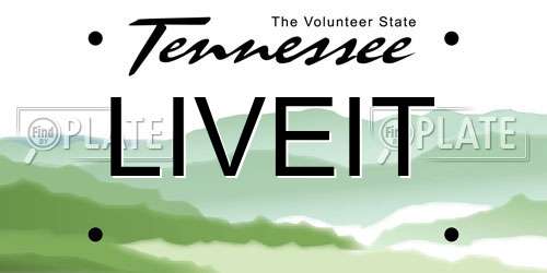 LIVEIT Tennessee License Plate