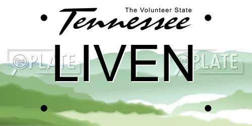LIVEN Tennessee License Plate