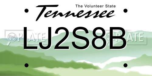 LJ2S8B Tennessee License Plate