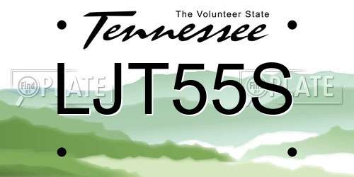 LJT55S Tennessee License Plate