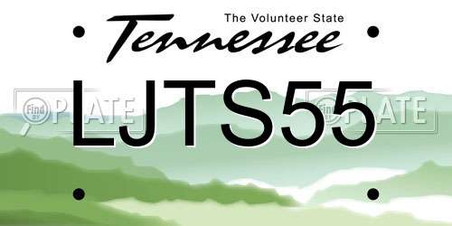 LJTS55 Tennessee License Plate
