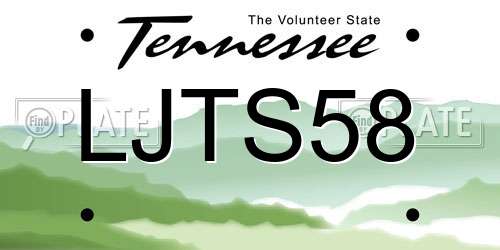 LJTS58 Tennessee License Plate