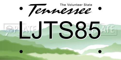 LJTS85 Tennessee License Plate