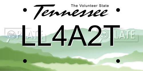 LL4A2T Tennessee License Plate