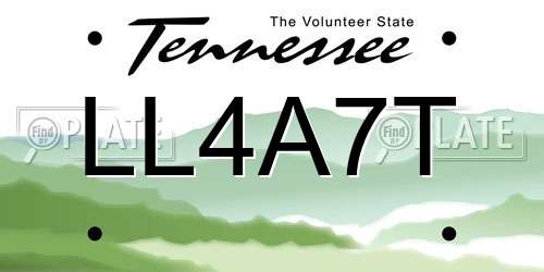 LL4A7T Tennessee License Plate