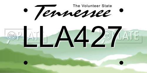 LLA427 Tennessee License Plate