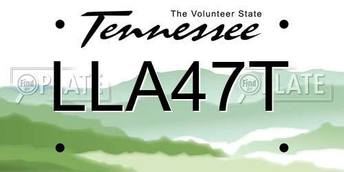 LLA47T Tennessee License Plate