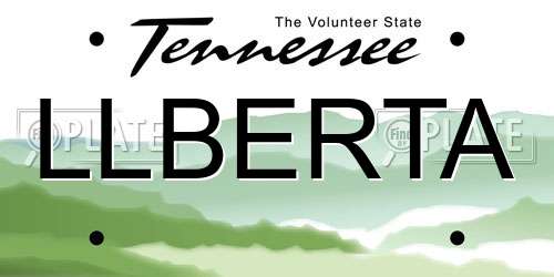 LLBERTA Tennessee License Plate