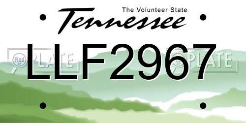 LLF2967 Tennessee License Plate