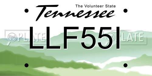 LLF55I Tennessee License Plate