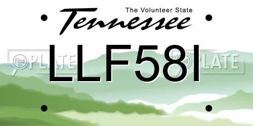 LLF58I Tennessee License Plate