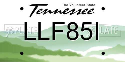 LLF85I Tennessee License Plate