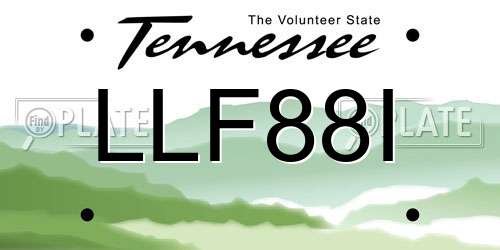 LLF88I Tennessee License Plate