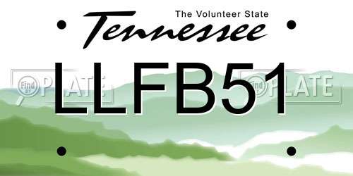 LLFB51 Tennessee License Plate