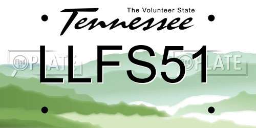 LLFS51 Tennessee License Plate