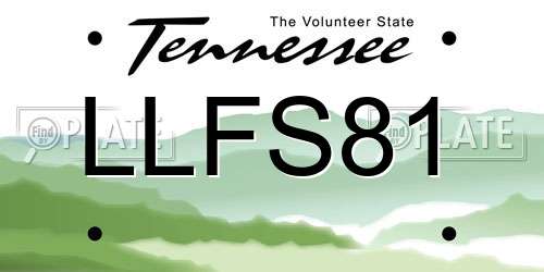 LLFS81 Tennessee License Plate