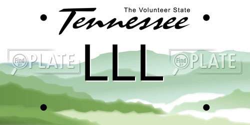 LLL Tennessee License Plate