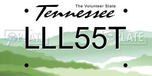 LLL55T Tennessee License Plate