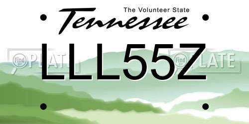 LLL55Z Tennessee License Plate