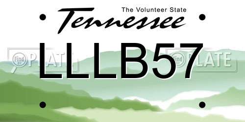 LLLB57 Tennessee License Plate