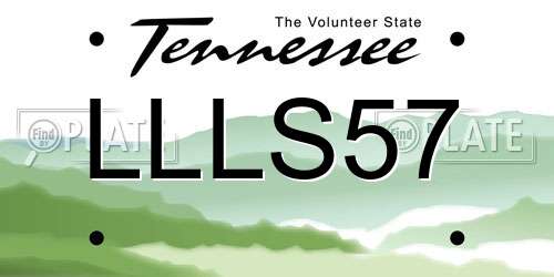 LLLS57 Tennessee License Plate