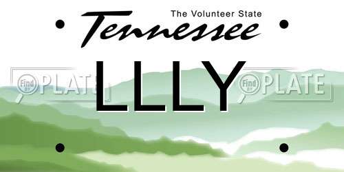 LLLY Tennessee License Plate