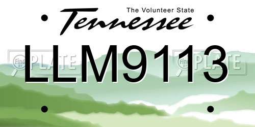 LLM9113 Tennessee License Plate
