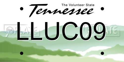 LLUC09 Tennessee License Plate