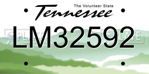 LM32592 Tennessee License Plate