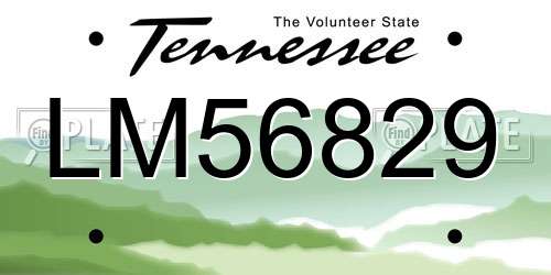 LM56829 Tennessee License Plate
