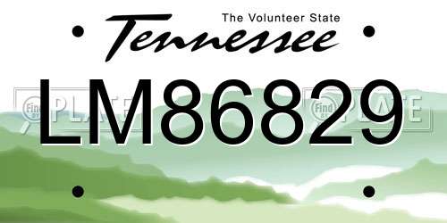 LM86829 Tennessee License Plate