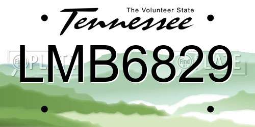 LMB6829 Tennessee License Plate