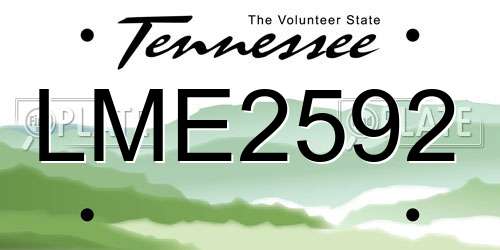 LME2592 Tennessee License Plate