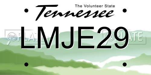 LMJE29 Tennessee License Plate