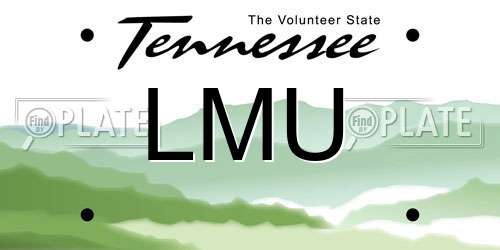 LMU Tennessee License Plate