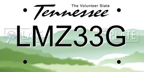 LMZ33G Tennessee License Plate