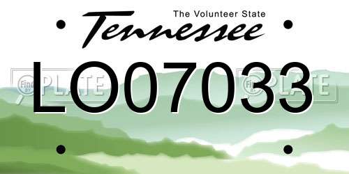 LO07033 Tennessee License Plate