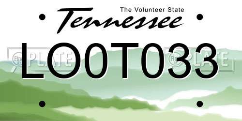 LO0T033 Tennessee License Plate