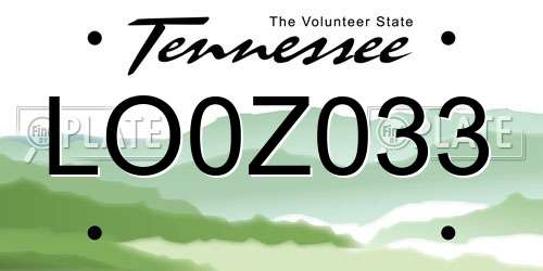 LO0Z033 Tennessee License Plate