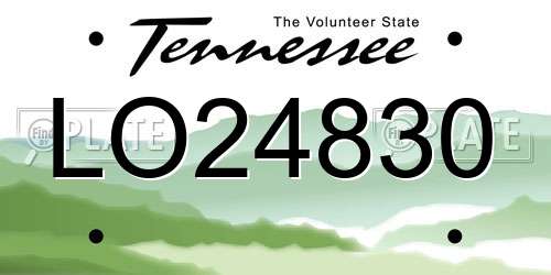 LO24830 Tennessee License Plate