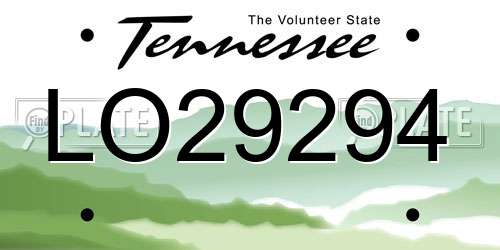 LO29294 Tennessee License Plate