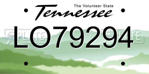 LO79294 Tennessee License Plate