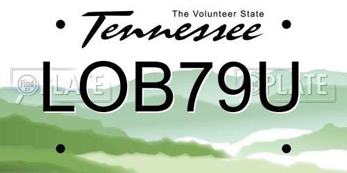 LOB79U Tennessee License Plate