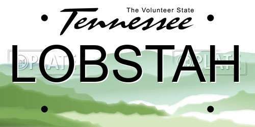 LOBSTAH Tennessee License Plate